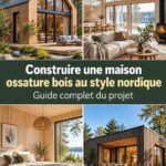 Maison ossature bois de style nordique avec des finitions en bois naturel.