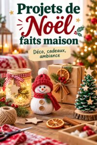 Un chalet décoré pour Noël avec des éléments naturels et des projets DIY faits maison.